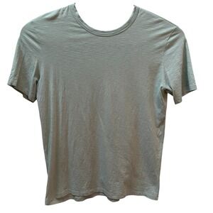 Theory T-Shirt Women XL Sage Green Slub Cotton Short Sleeve Crew Neck Relaxed